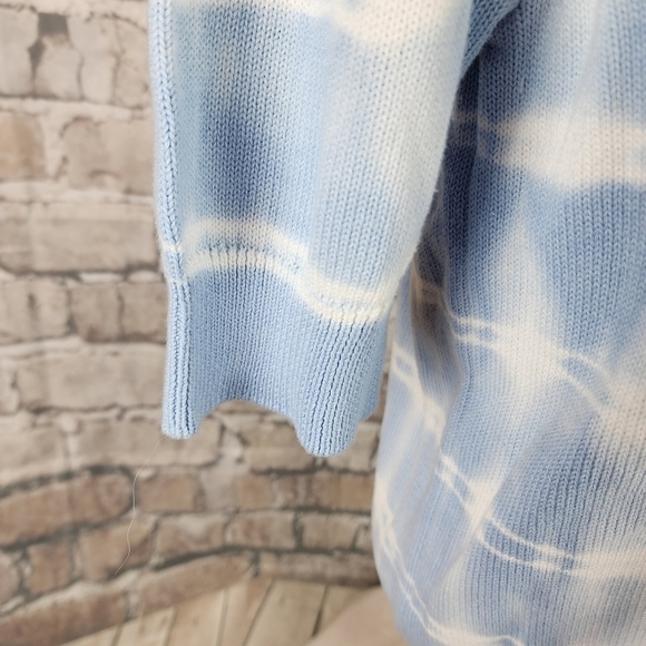 Anthropologie Short Sleeve Crew Neck Pullover Sweater Tie Dye  Blue Size Medium - Picture 5 of 10